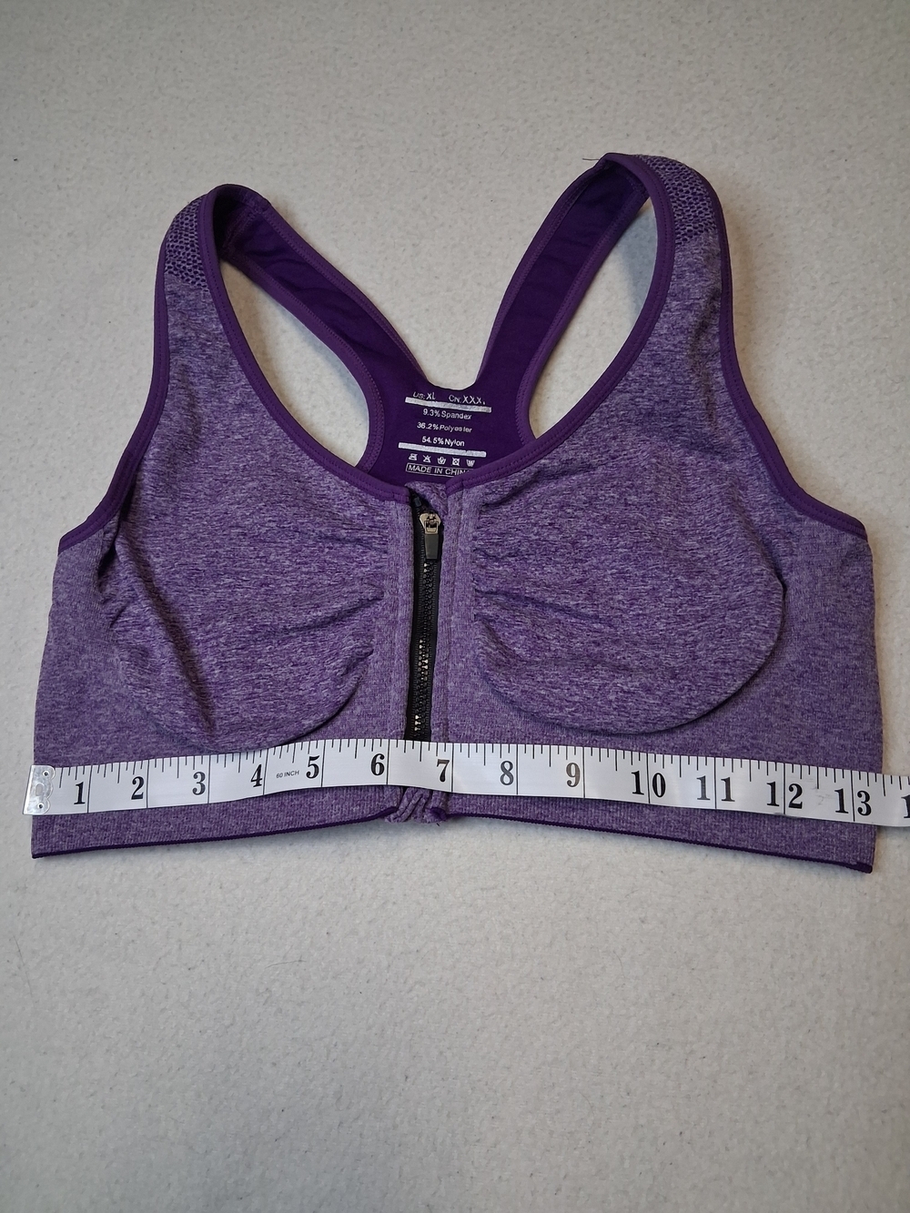 4/20$ ➡️ Purple Front-Zip Sports Bra + Teal Racerback Sports Bra Set - Picture 3 of 4